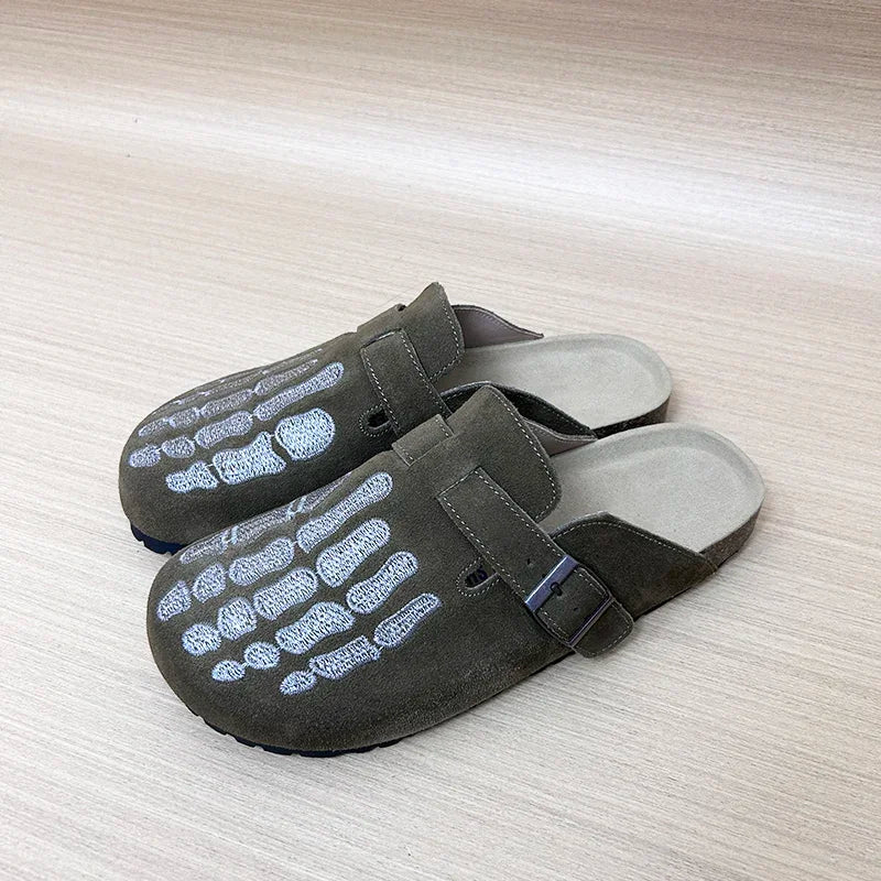 Bone Embro Flat Shoes