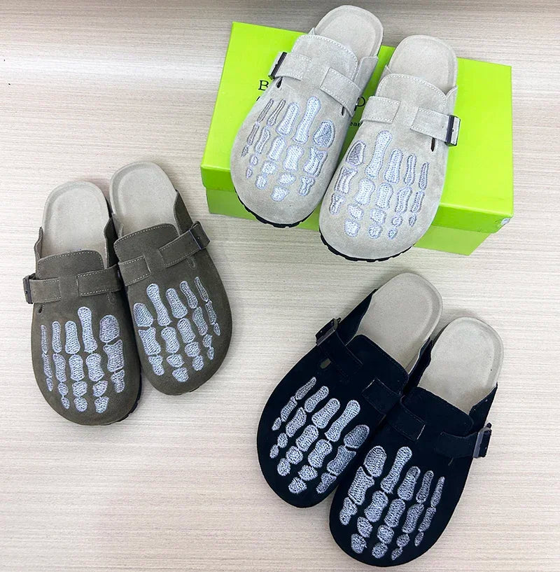 Bone Embro Flat Shoes